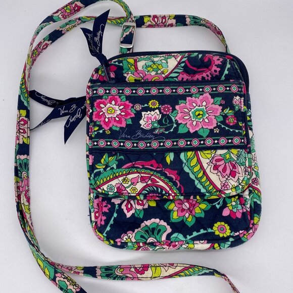 Vera Bradley Bag Mini Hipster Crossbody Petal Paisley Adjustable Strap Purse - Picture 1 of 12